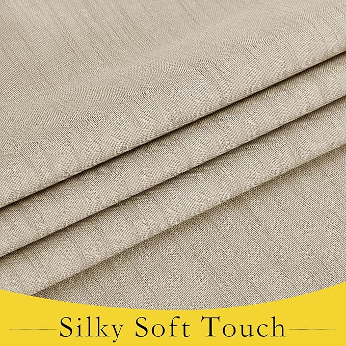 NICETOWN Door Curtain for Window, Linen French Door Curtain for Glass 100% Blackout Tie Up Shade, Farmhouse Window Covering for Living Room Bedroom, 26 x 50 inch, Taupe, 1 PC