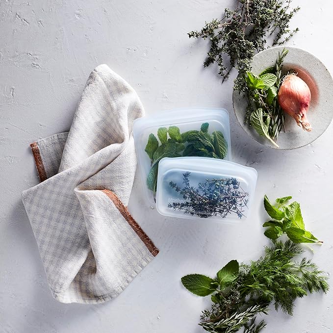 Stasher Silicone Reusable Storage Bag, Snack Bag, Reusable Freezer Bags, Microwave, Dishwasher, Oven Safe, Sous Vide, Premium Lunch Container, Eco Friendly, Leak-free, Food Storage Bags, 12 oz, Aqua | Reusable Food Bag