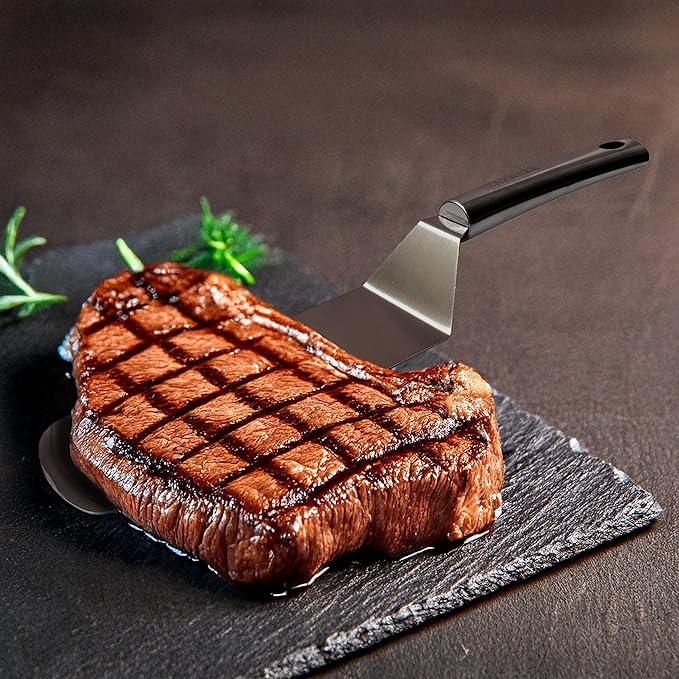 Griddle Accessories Set - Durable Stainless Steel Tools for Flat Tops - Includes Heat-Resistant Grill Glove & Cast Iron Grill Press