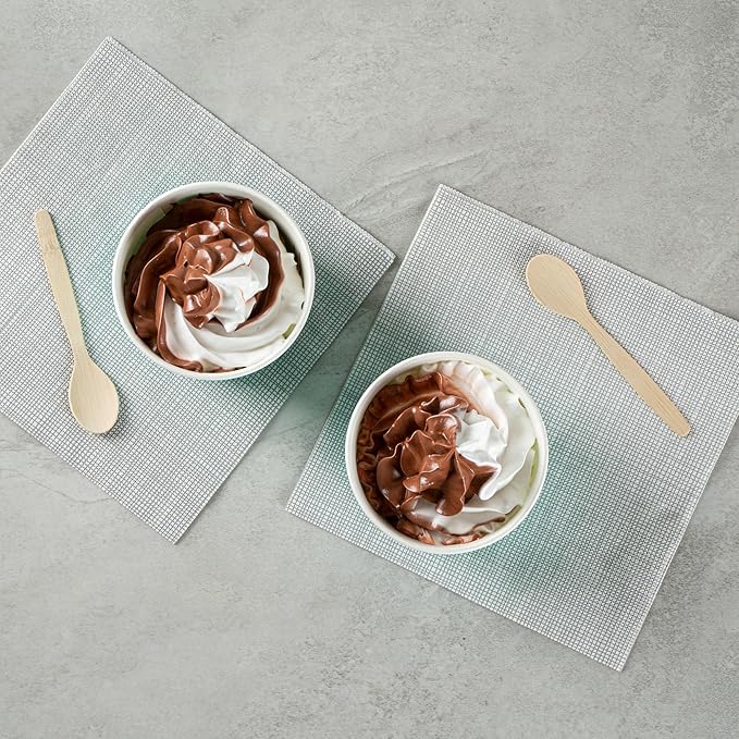 Coppetta 12 Ounce Dessert Cups, 200 Disposable Ice Cream Cups - Lids Sold Separately, Sturdy, Turquoise Paper FroYo Bowls, Durable, For Hot And Cold Foods, Perfect For Gelato - Restaurantware