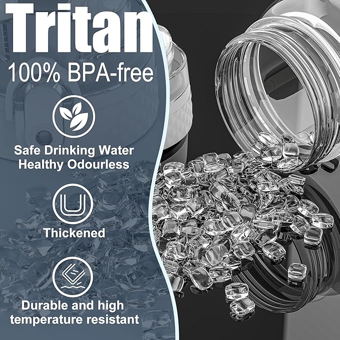 GOPPUS Water Bottle Clear Water Bottle with Straw 32oz Plastic Water Bottles BPA Free Tritan Wide Mouth Bottle Leakproof Motivational bottles water for Gym,Hiking,School or Office(1 Bottles)