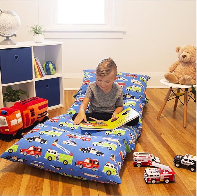 Wildkin Kids Pillowcase Lounger Cover – Travel-Friendly Sleepover Lounger, Fits Standard Pillows (Pillows Not Included), Soft Cotton Blend, Fun Patterns for Boys & Girls - Heroes