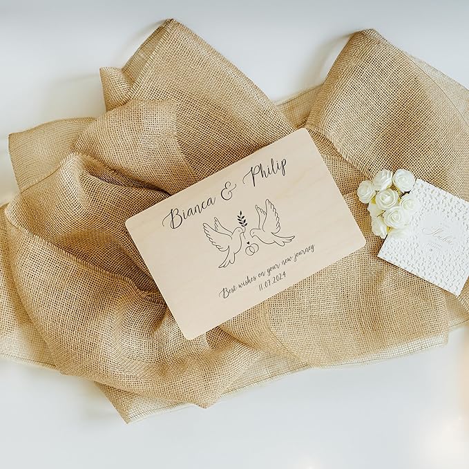 Creative Deco Personalized Wooden Storage Box Wedding Box | 11.8x7.87x5.51in (+-0.5) | Multiple Choice | Hinged Lid Handles Engraving | Gift Box | Rough UNSANDED Keepsake Souvenir Chest