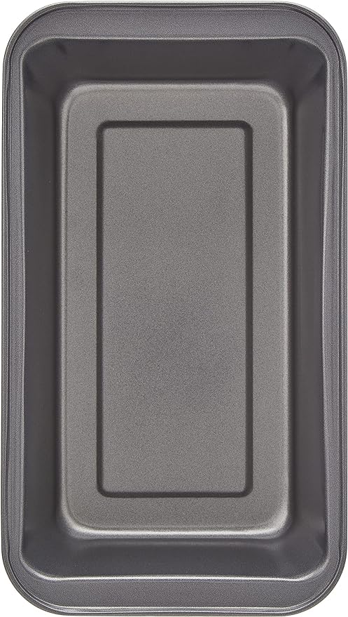 Amazon Basics Rectangular Nonstick Bread Loaf Pan for Baking Meatloaf with Even Heat Distribution,9.5 x 5 Inch,Gray,Set of 2,(Pack of 6)