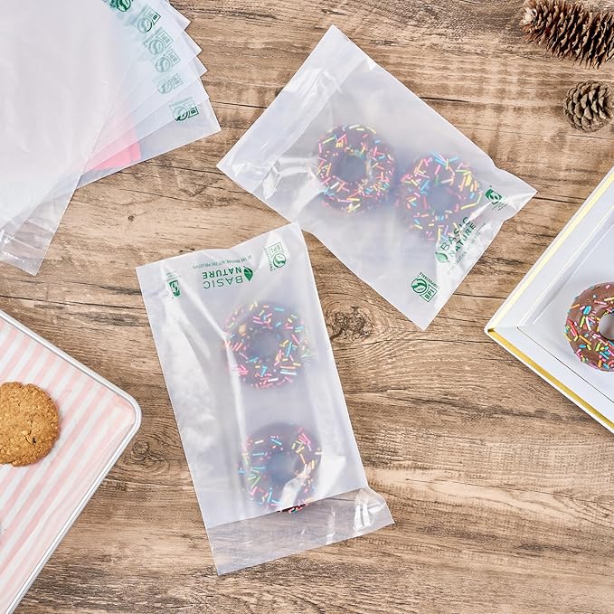 Restaurantware Food Storage Bags 100 Count 9 x 6 Inches Translucent Adhesive Bags Plastic Reusable Translucent for Cold Food Storage