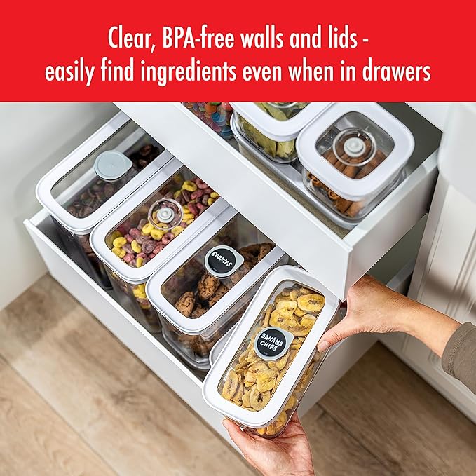 ZWILLING Fresh & Save CUBE Storage Organizer, 3M, 3-qt, Pantry Organizers and Storage, Plastic, BPA-Free Airtight Dry Food Storage Container for Storing Cereal and more, Medium X-Tall, Clear