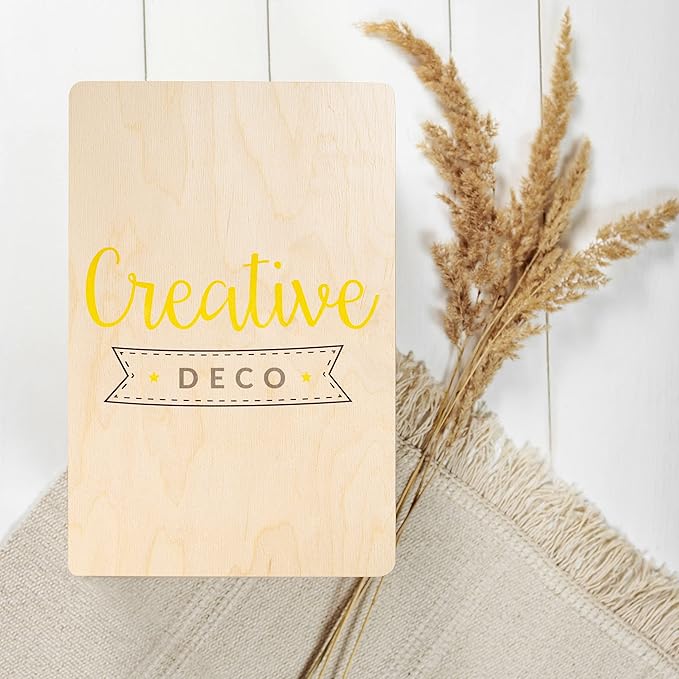 Creative Deco Personalized Wooden Storage Box Photo Box | 11.8x7.87x5.51in (+-0.5) | Hinged Lid, Handles & Engraving | Photo or Logo | Unpainted Gift Box | UNSANDED Keepsake Memory Souvenir Chest