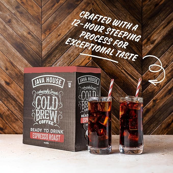 Java House dark roast Liquid Cold Brew Coffee On Tap, Espresso, 128 Fl Oz