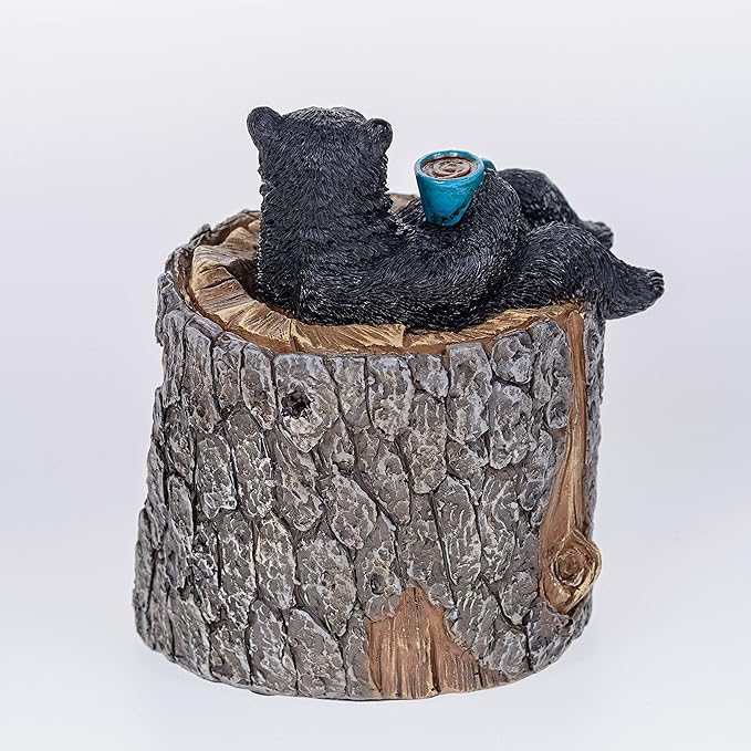 Pine Ridge Black Bear Coasters- Coaster Set for Kitchen, Den, Living Room Or Cabin for Drinks