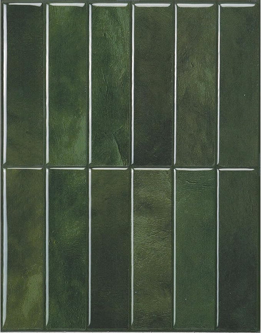 Smart Tiles SMART TILES Peel and Stick Backsplash - 5 Sheets of 11.43'' x 9'' - 3D Adhesive Peel and Stick Tile Backsplash for Kitchen, Bathroom, Wall Tile, Sefrou Green
