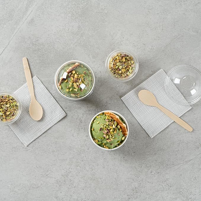 Restaurantware Coppetta 3-Ounce Dessert Cups, 200 Disposable Ice Cream Cups - Lids Sold Separately, Sturdy, Camouflage Paper FroYo Bowls, For Hot And Cold Foods, Perfect For Gelato Or Mousse