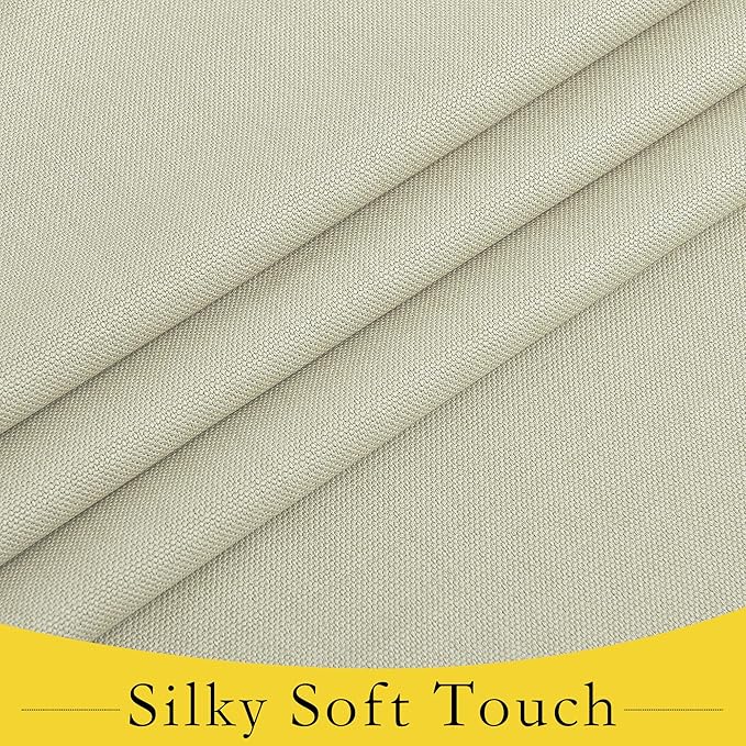 NICETOWN Linen Blackout Curtain - Farmhouse Thermal Insulated Classroom Window Curtain for Privacy French Door Sidelight, W10 x L30 inch, 1 Panel, Beige