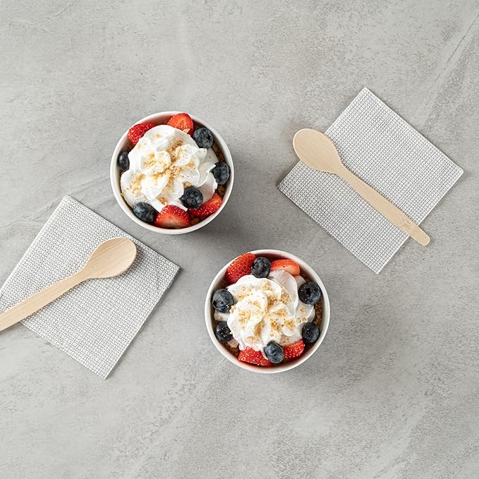 Coppetta 5 Ounce Dessert Cups, 200 Disposable Ice Cream Cups - Lids Sold Separately, Sturdy, Frenchie Paper FroYo Bowls, For Hot And Cold Foods, Perfect For Gelato Or Mousse - Restaurantware