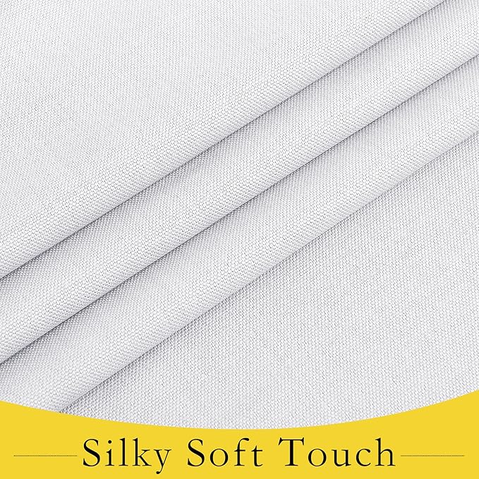 NICETOWN Room Darkening Faux Linen Small Window Curtains for Bathroom, Energy Saving French Door Curtains for Home Office Living Room Kitchen French Door, 24W x 18L Inch, Greyish White, 1 Panel