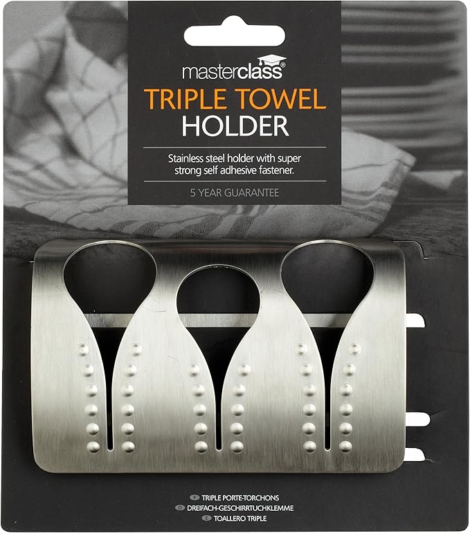 MasterClass Professional Stainless Steel Triple Towel Holder