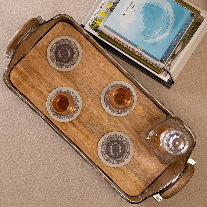 Thirstystone 4-Pack Monogram Letter “O” Sandstone Coasters Manufactured in The USA Decorative, Absorbent, Easily Wipes Clean