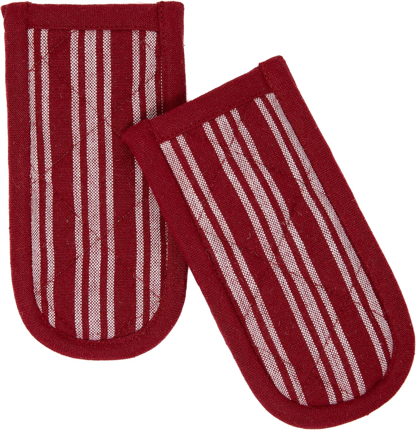 Sticky Toffee Pan Handle Covers for Cast Iron Skillet, Set of 2, Red Heat Resistant Sleeves, 3 x 6 in, Oeko-Tex Cotton Hot Pot Holders