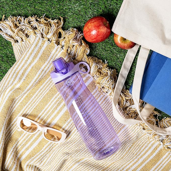 Pogo Plastic Water Bottle with Chug Lid and Carry Handle, Reusable, BPA Free, Dishwasher Safe, Perfect for Travel, School, Outdoors, and Gym | 18oz, 32oz, 40oz, 64oz