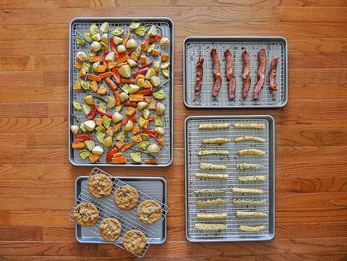 USA Pan Quarter Sheet Oven Safe Nonstick Baking and Cooling Rack