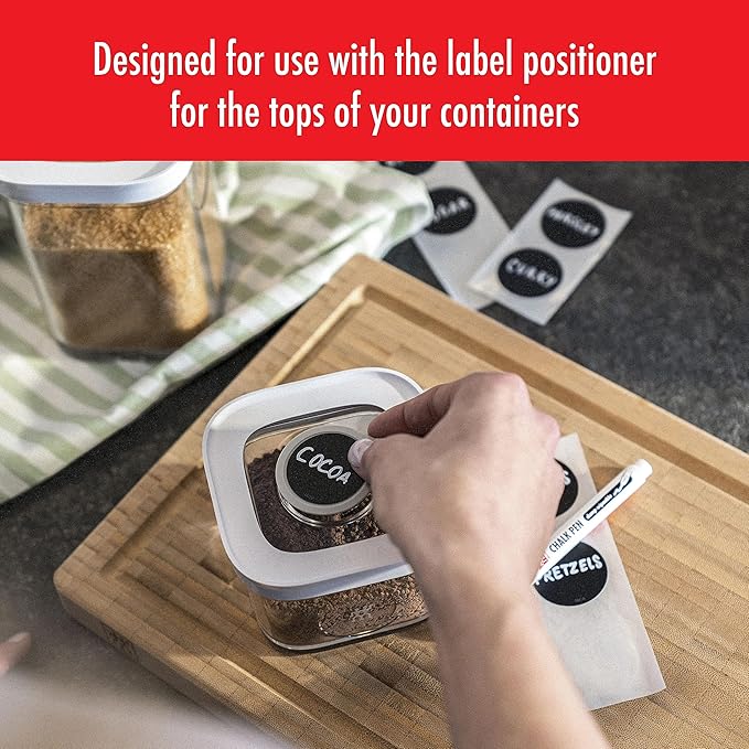 ZWILLING Fresh & Save CUBE 11-Piece Reusable Silicone Label with Chalk Maker Set, for Keeping Track of Food and Avoiding Waste, Black