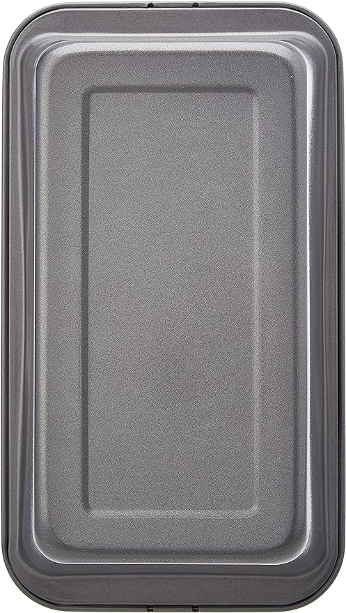 Amazon Basics Rectangular Nonstick Bread Loaf Pan for Baking Meatloaf with Even Heat Distribution,9.5 x 5 Inch,Gray,Set of 2,(Pack of 6)